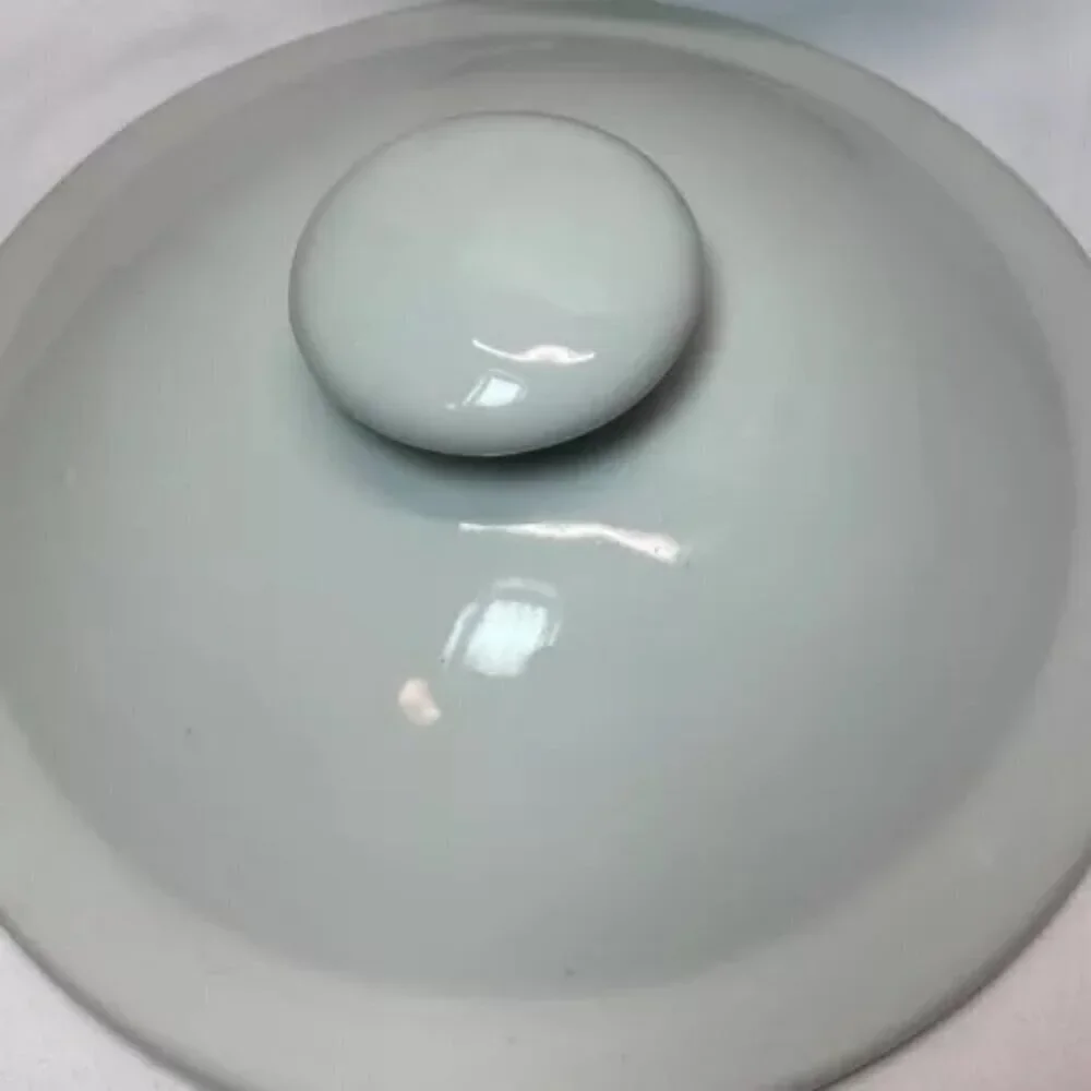 Stoneware Mixing Bowl 9”‎ Casserole Dish Handle Lid Heirloom White New